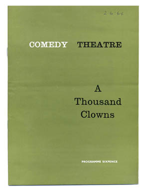 A Thousand Clowns theatre poster - Comedy Theatre starring Sydney Tafler, Roy Kinnear, Andree Melee, James Booth